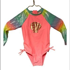 Cat & Jack Mermaid One Piece Swim long sleeve Sun Guard 2T